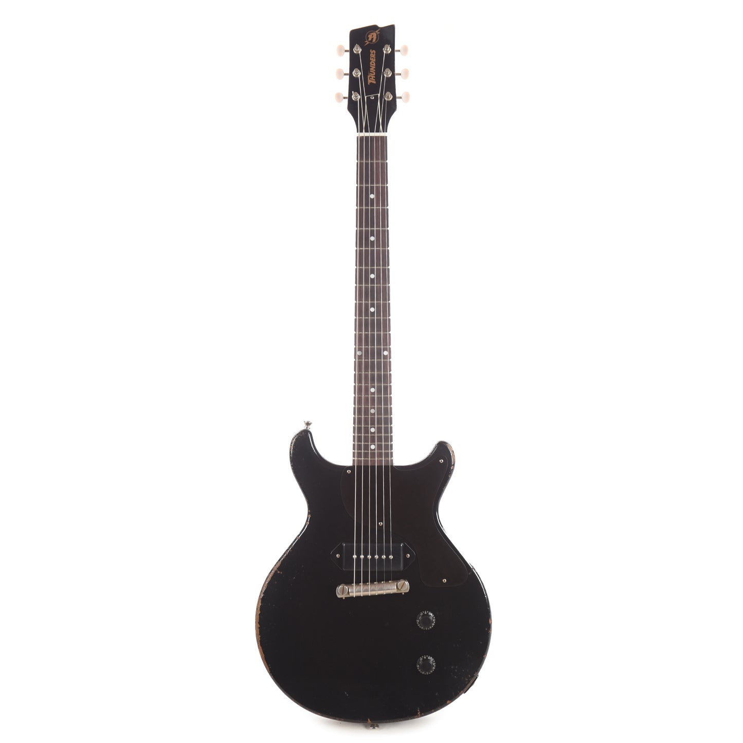 Rock 'N Roll Relics Thunders I Aged Jet Black w/Dogear Black P90 Electric Guitars / Solid Body