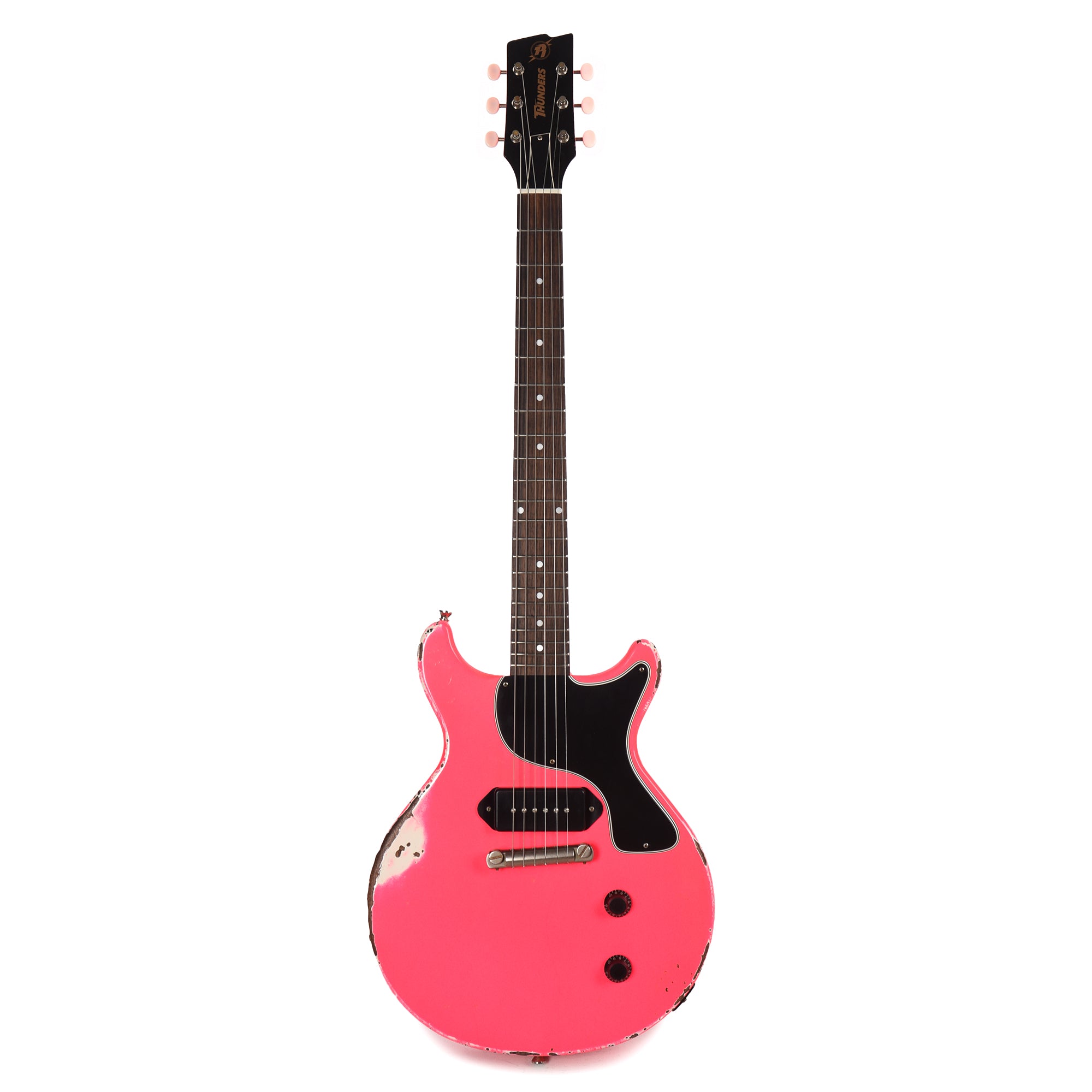 Rock 'N Roll Relics Thunders I Aged Neon Pink w/Dogear Black P90 Electric Guitars / Solid Body