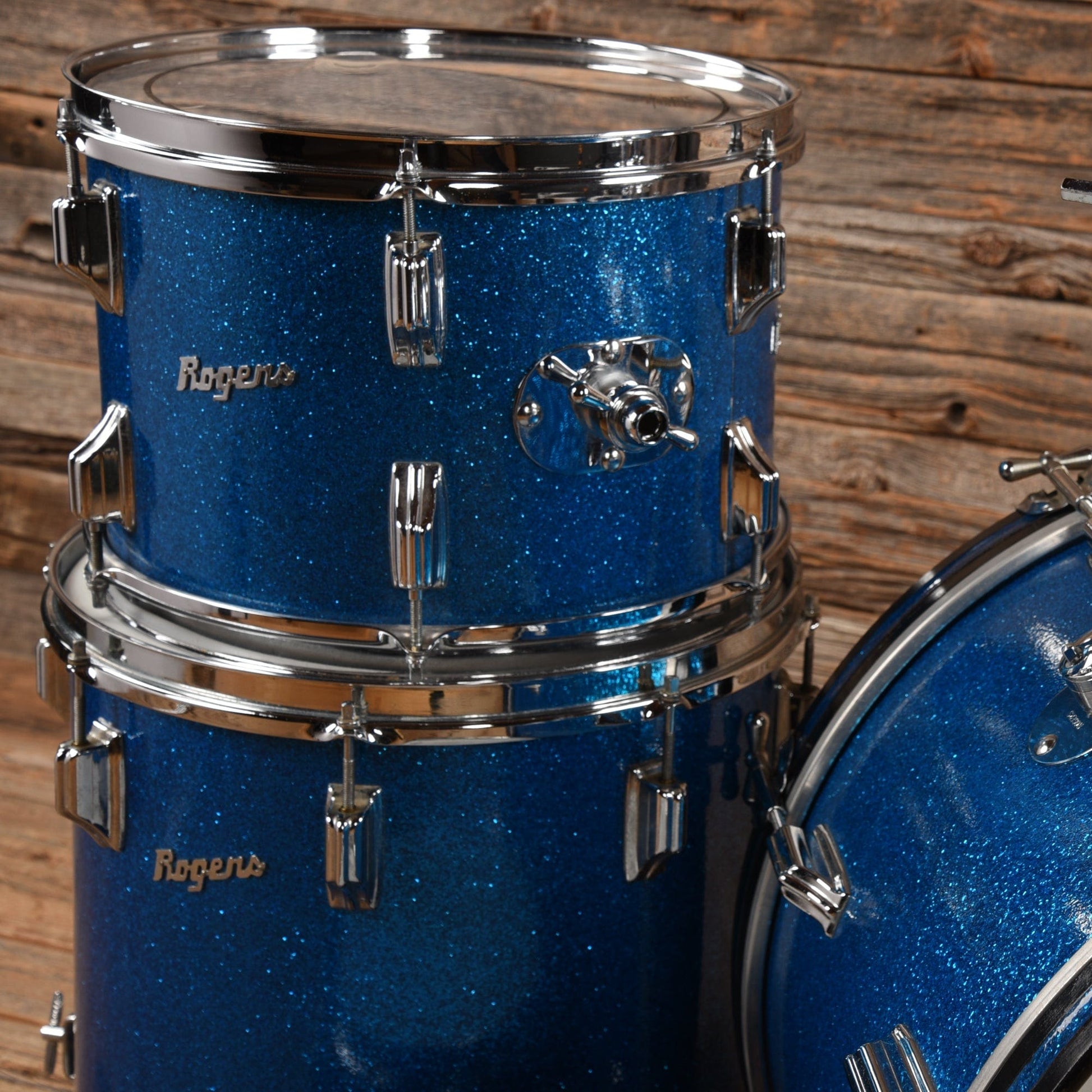 Rogers 1960's Fusion Outfit 14/13/12/20 4 pc. Drum Kit Blue Sparkle Drums and Percussion / Acoustic Drums / Full Acoustic Kits