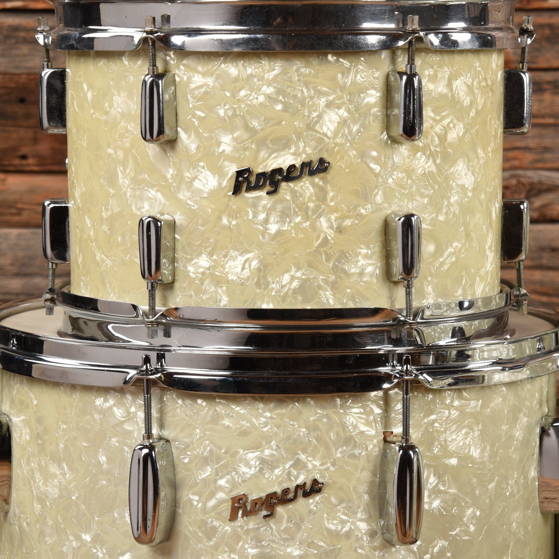Rogers 1960's Holiday 12/16/20 3pc. Drum Kit White Marine Pearl Drums and Percussion / Acoustic Drums / Full Acoustic Kits