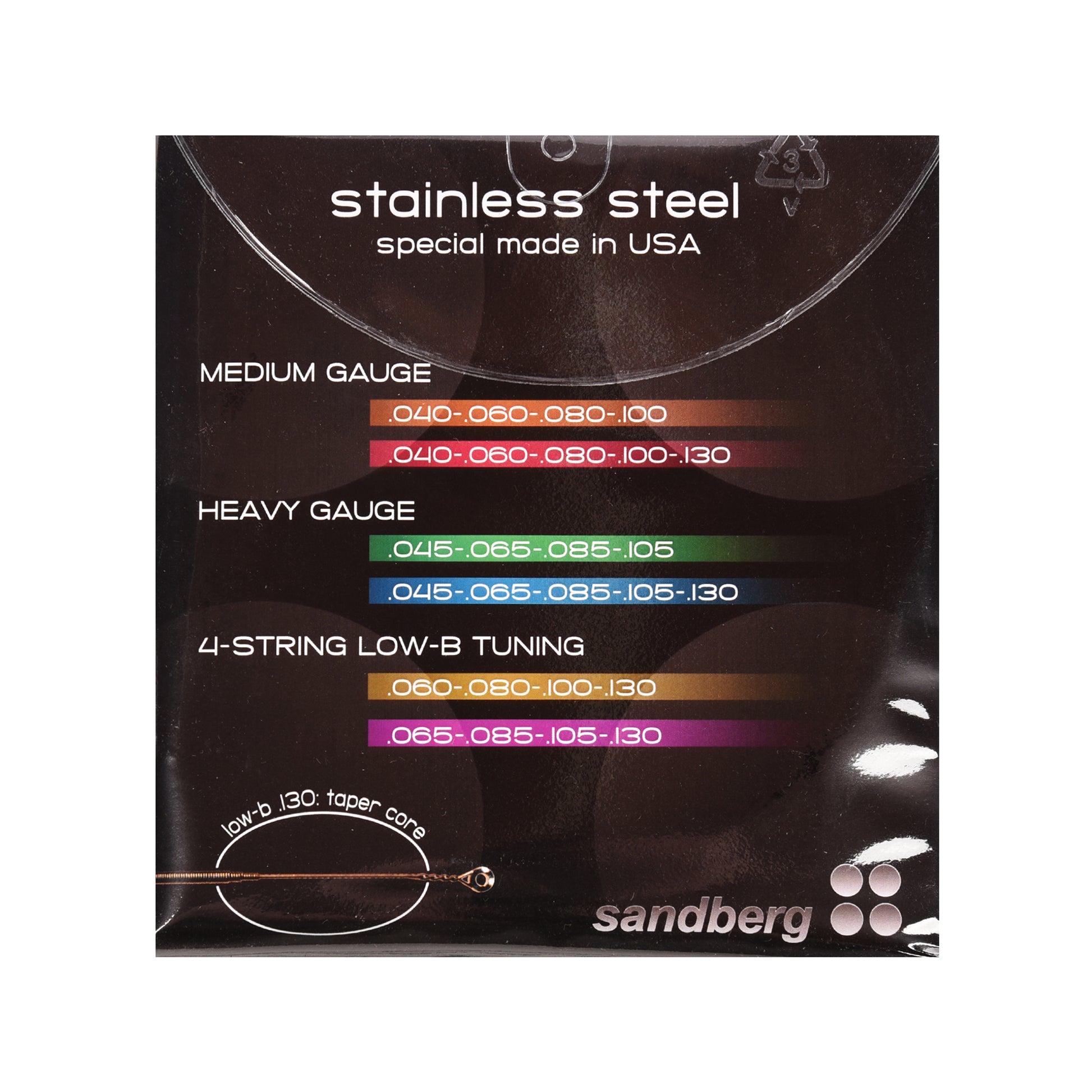 Sandberg Bass Strings 5-String Roundwound Stainless Steel 40-130 Accessories / Strings / Bass Strings