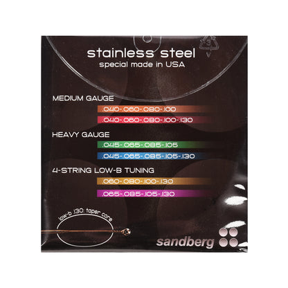 Sandberg Bass Strings 5-String Roundwound Stainless Steel 40-130 Accessories / Strings / Bass Strings
