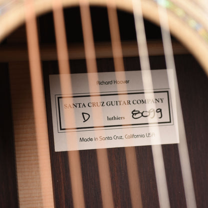 Santa Cruz D Blue Sitka Spruce/Indian Rosewood Natural Acoustic Guitars / Dreadnought