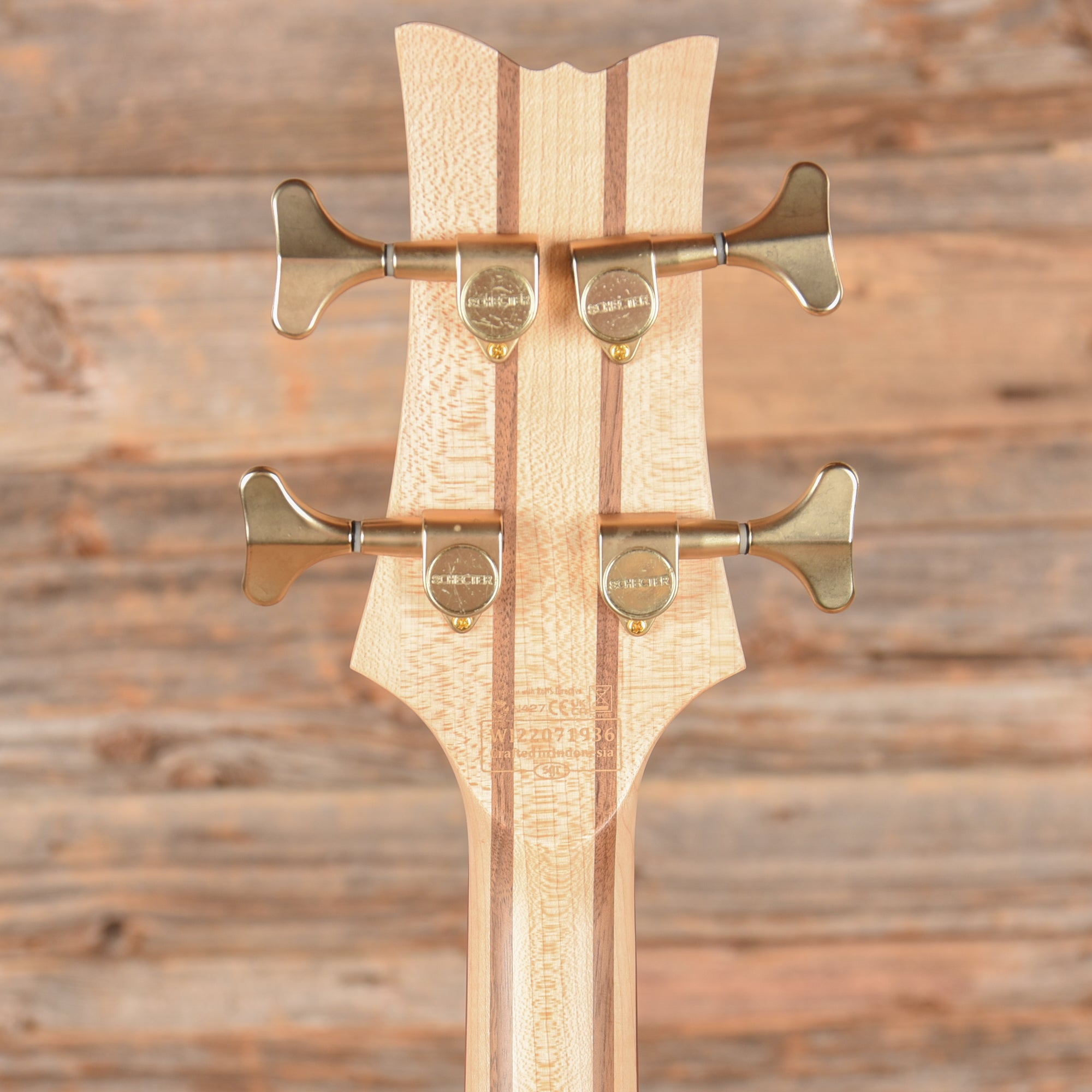 Schecter Stiletto Custom-4 Active Natural Satin 2022 LEFTY Bass Guitars / 4-String
