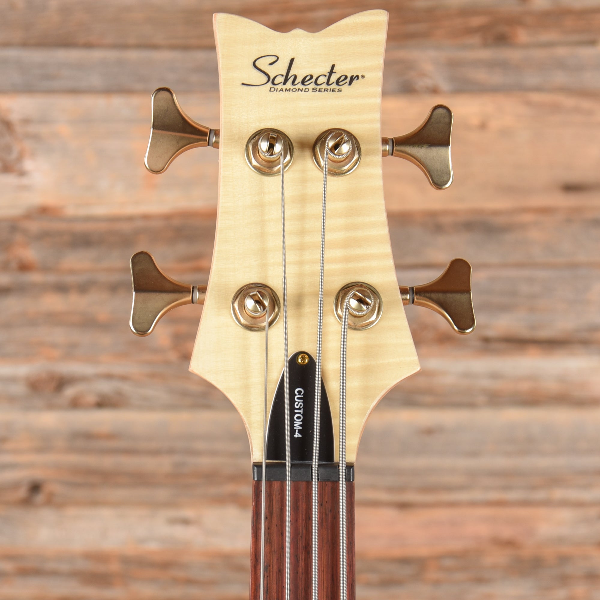 Schecter Stiletto Custom-4 Active Natural Satin 2022 LEFTY Bass Guitars / 4-String