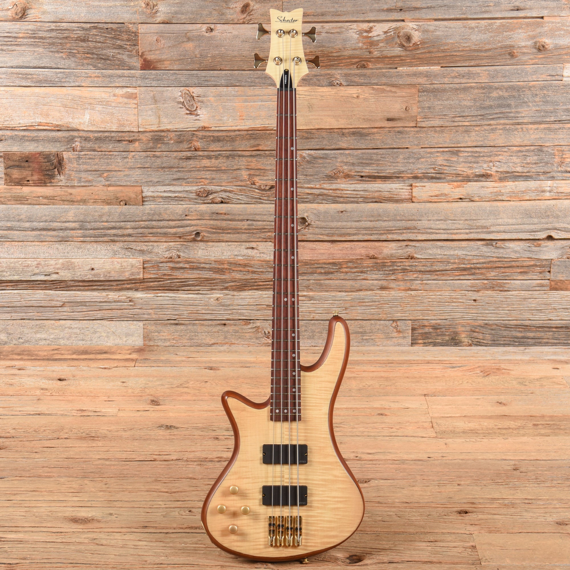 Schecter Stiletto Custom-4 Active Natural Satin 2022 LEFTY Bass Guitars / 4-String
