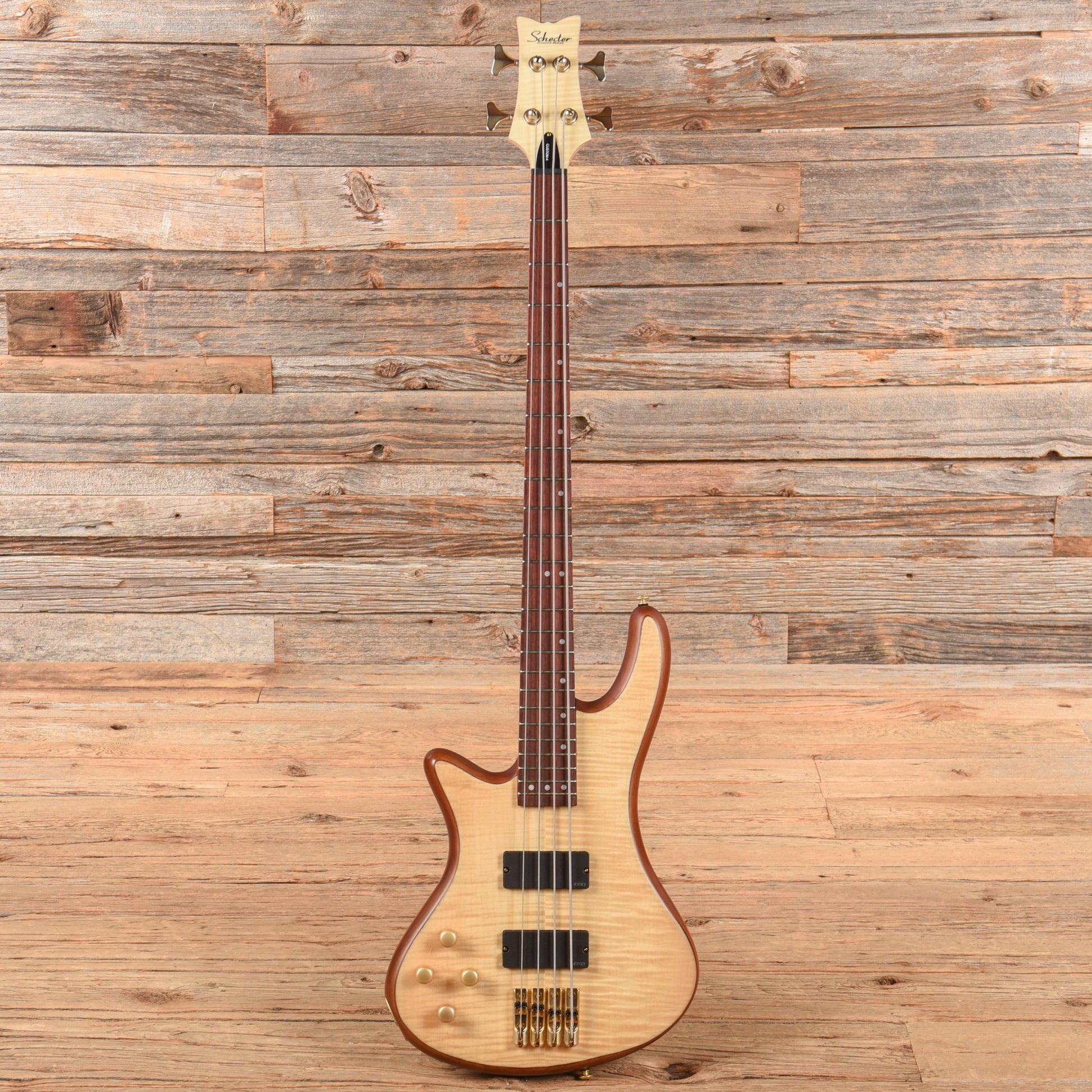 Schecter Stiletto Custom-4 Active Natural Satin 2022 LEFTY Bass Guitars / 4-String