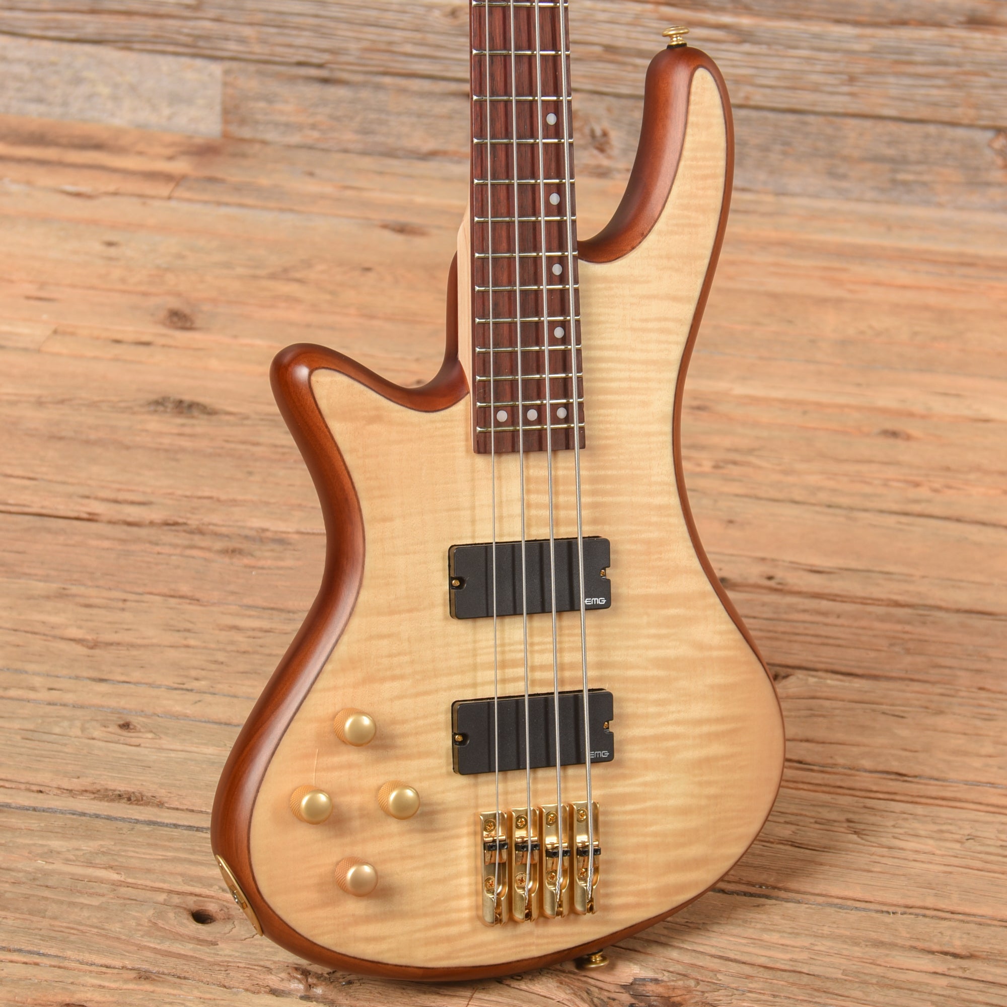 Schecter Stiletto Custom-4 Active Natural Satin 2022 LEFTY Bass Guitars / 4-String