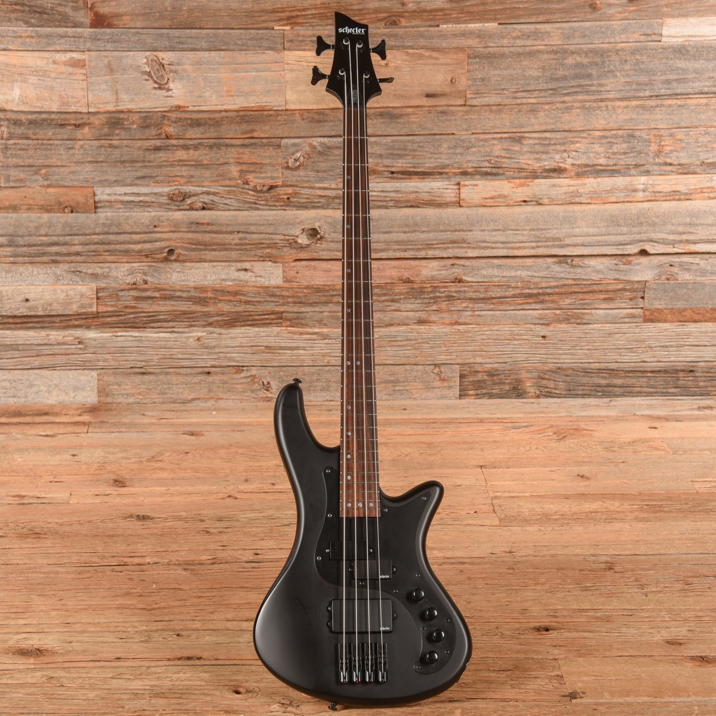 Schecter Stiletto Stealth Satin Black 2025 Bass Guitars