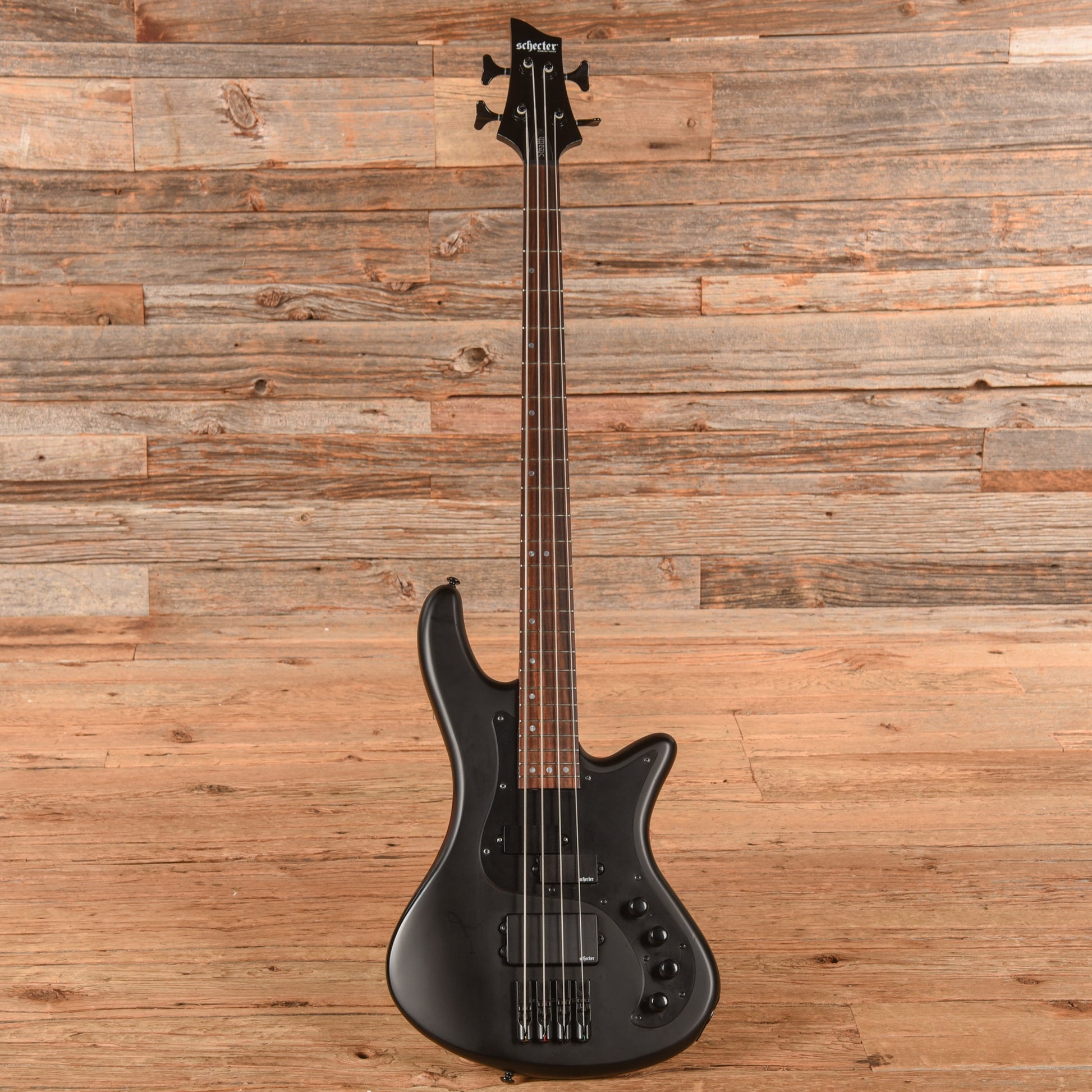 Schecter Stiletto Stealth Satin Black 2025 Bass Guitars