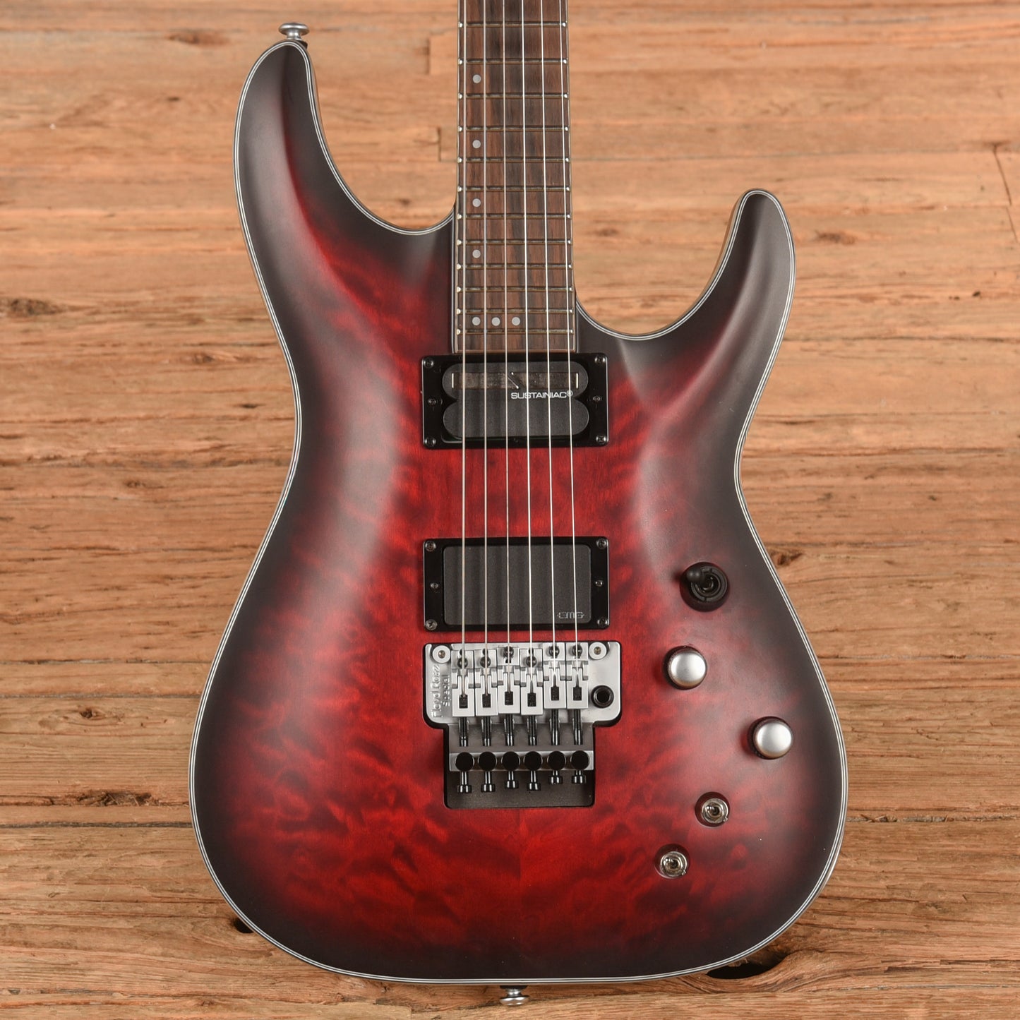 Schecter C-1 Platinum FR S Sustainiac Crimson Red Burst Satin 2024 Electric Guitars