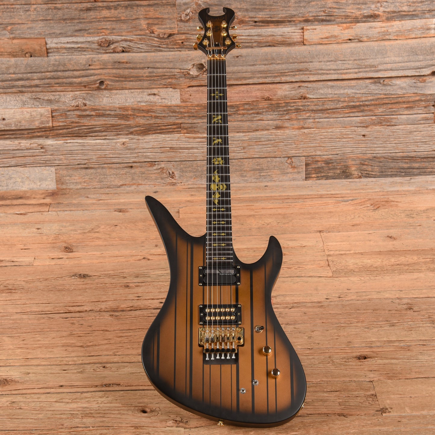 Schecter Synyster Gates Signature Synyster Custom-S Sustainiac Black/Gold Electric Guitars