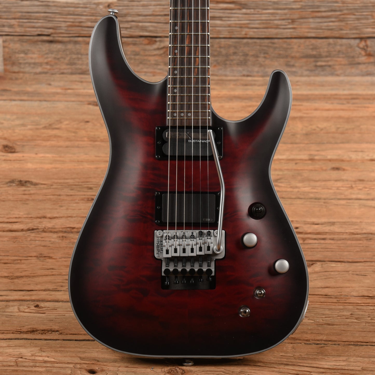 Schecter C-1 Platinum FR S Sustainiac Crimson Red Burst Satin Electric Guitars / Solid Body