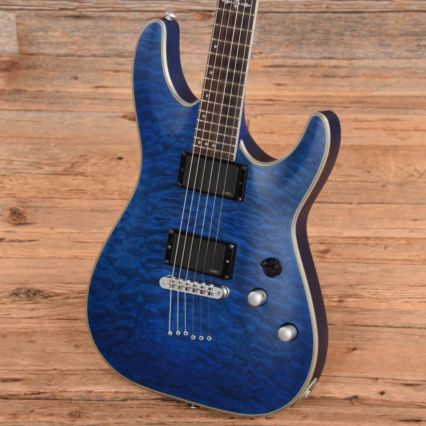 Schecter C-1 Platinum See-Thru Midnight Blue Satin 2021 Electric Guitars / Solid Body