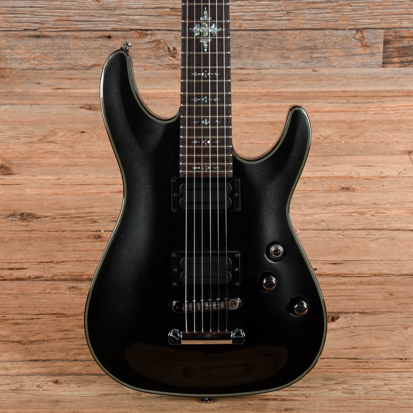 Schecter Damien Elite 7 Black Electric Guitars / Solid Body