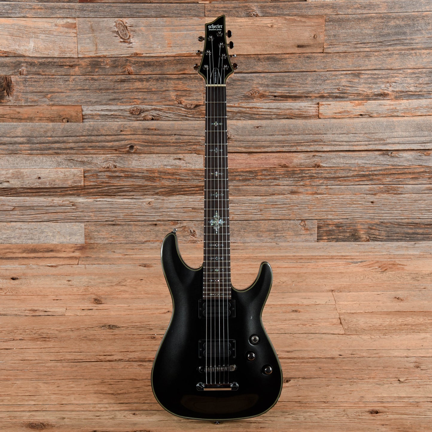 Schecter Damien Elite 7 Black Electric Guitars / Solid Body
