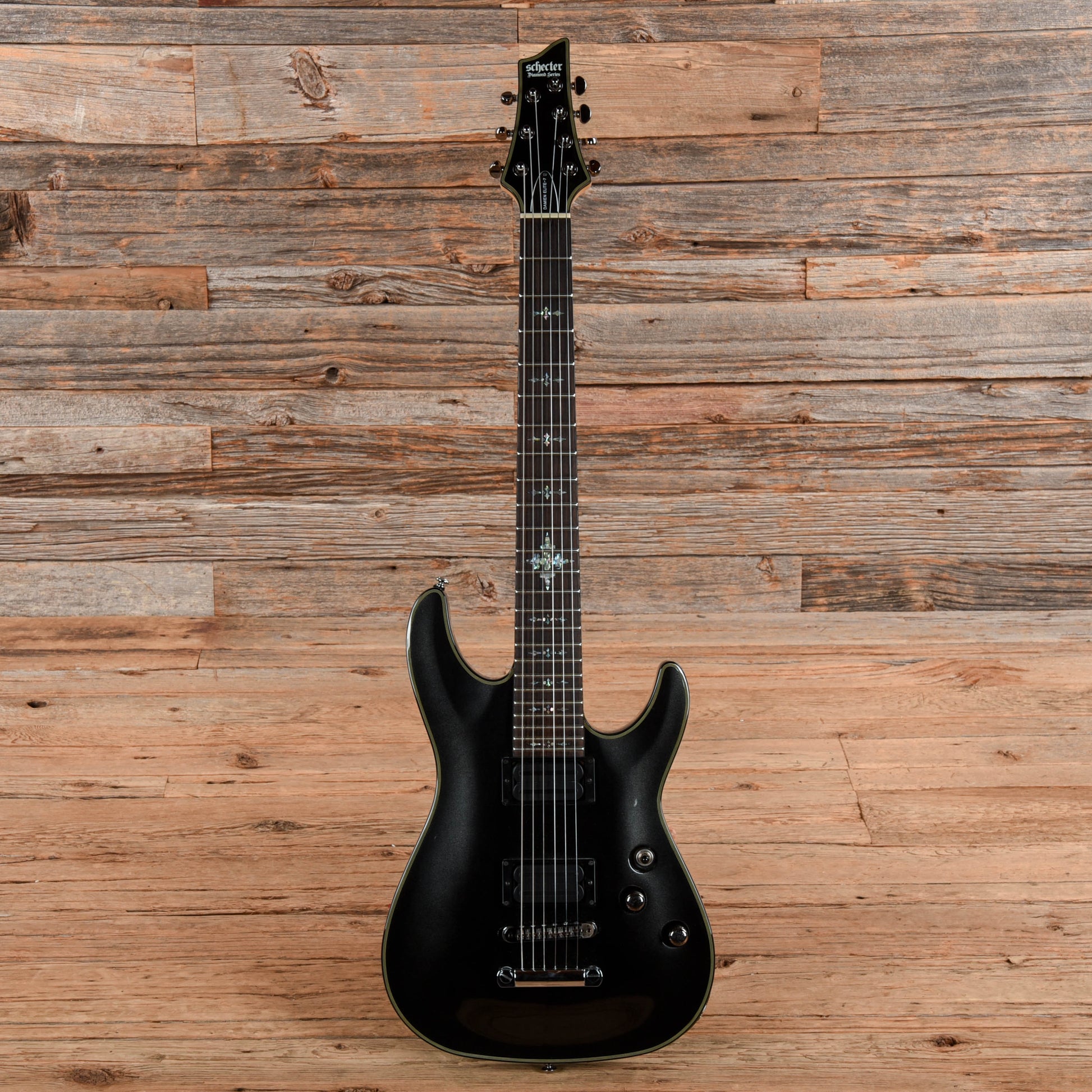 Schecter Damien Elite 7 Black Electric Guitars / Solid Body