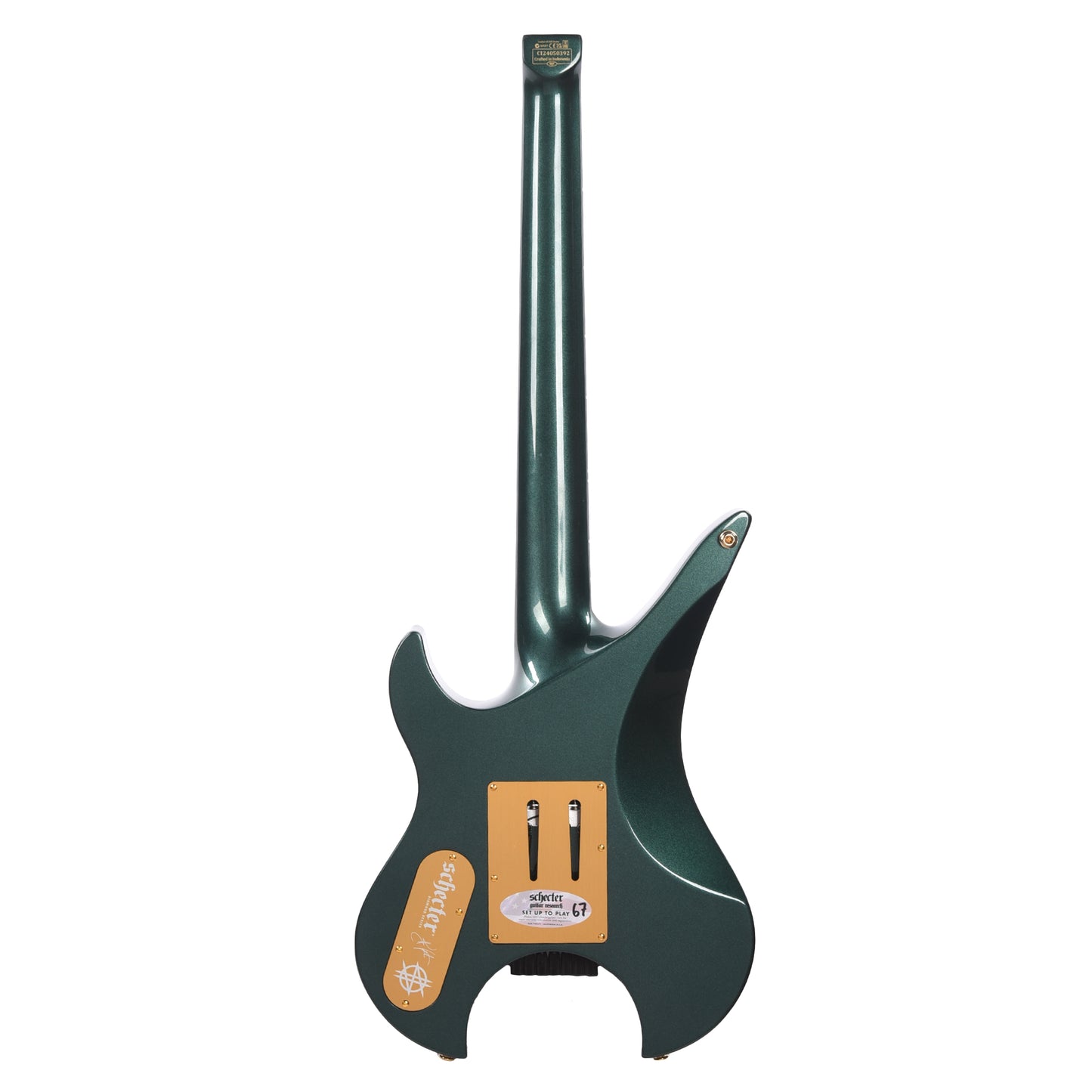 Schecter Synyster Gates Custom-7 TR Headless Electric Guitar Oak Green Metallic Electric Guitars / Solid Body