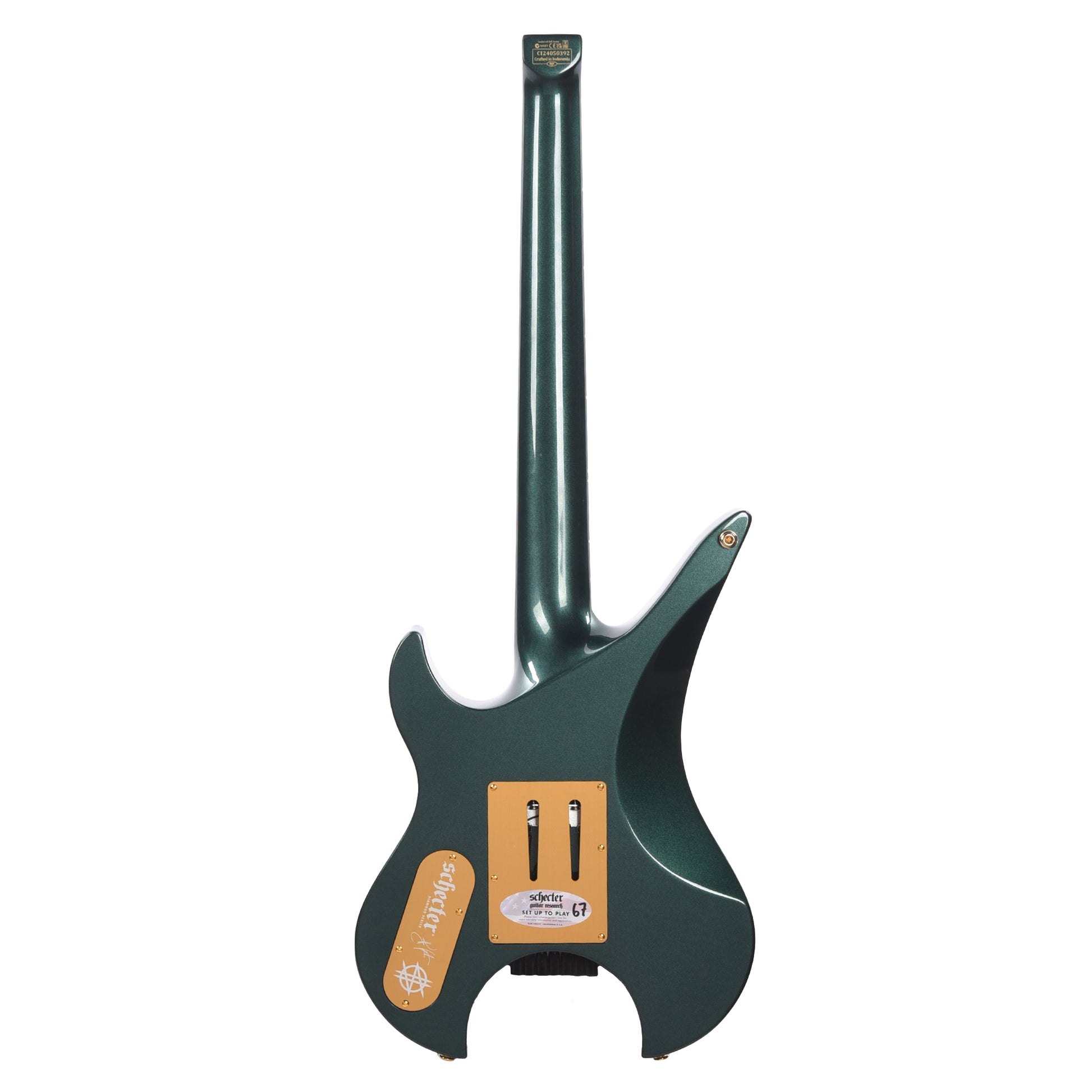 Schecter Synyster Gates Custom-7 TR Headless Electric Guitar Oak Green Metallic Electric Guitars / Solid Body