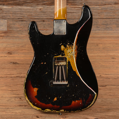 Shabat Lynx HSS Black Over 3-Tone Sunburst Relic 2022 Electric Guitars / Solid Body