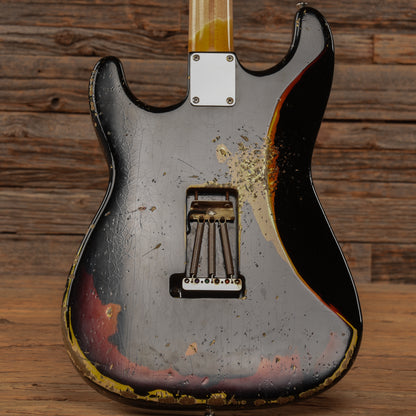 Shabat Lynx HSS Black Over 3-Tone Sunburst Relic 2022 Electric Guitars / Solid Body