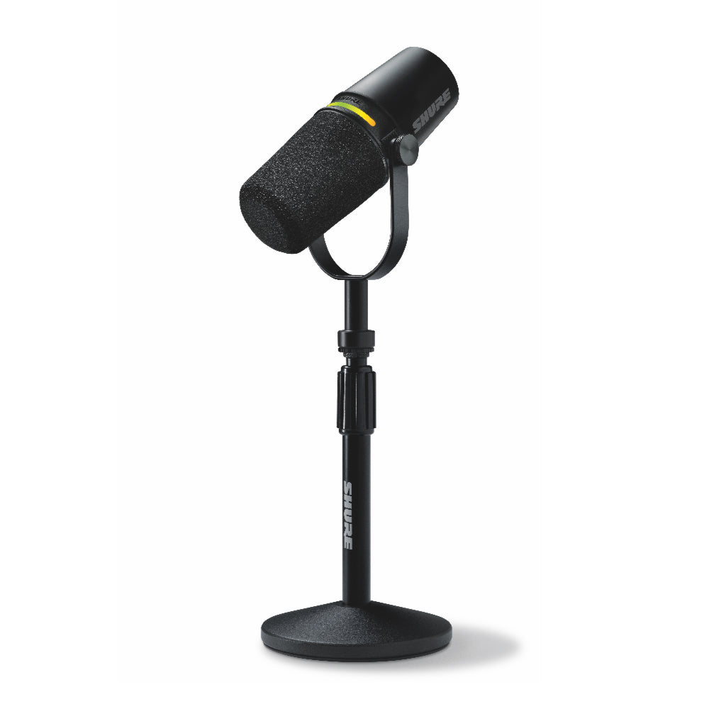 Shure MV7+ XLR & USB Dynamic Podcast & Streaming Mic Black Bundle w/ Stand Pro Audio / Microphones