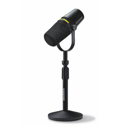 Shure MV7+ XLR & USB Dynamic Podcast & Streaming Mic Black Bundle w/ Stand Pro Audio / Microphones