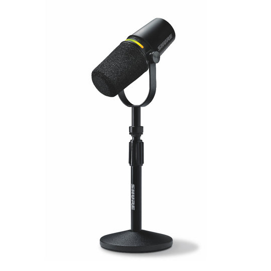 Shure MV7+ XLR & USB Dynamic Podcast & Streaming Mic Black Bundle w/ Stand Pro Audio / Microphones