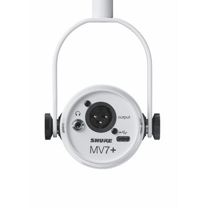 Shure MV7+ XLR & USB Dynamic Podcast & Streaming Mic White Pro Audio / Microphones