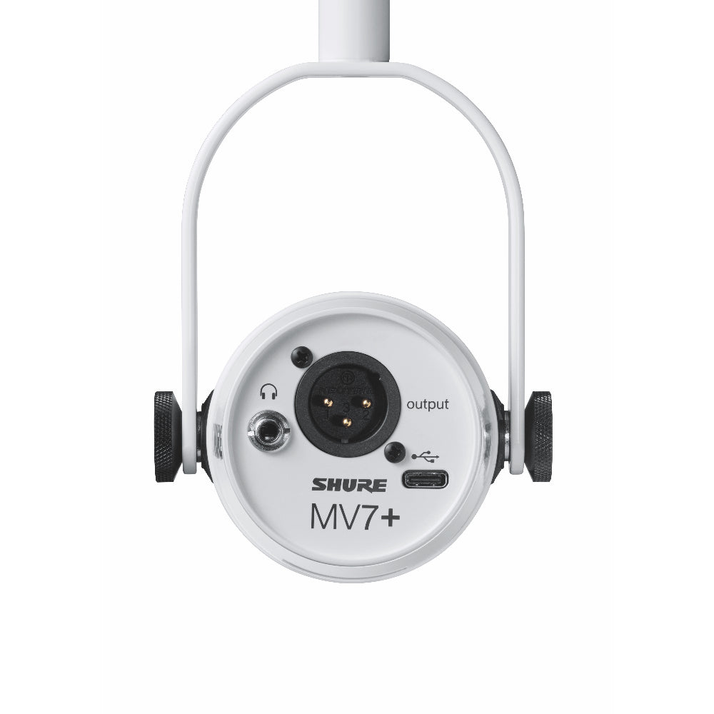 Shure MV7+ XLR & USB Dynamic Podcast & Streaming Mic White Pro Audio / Microphones