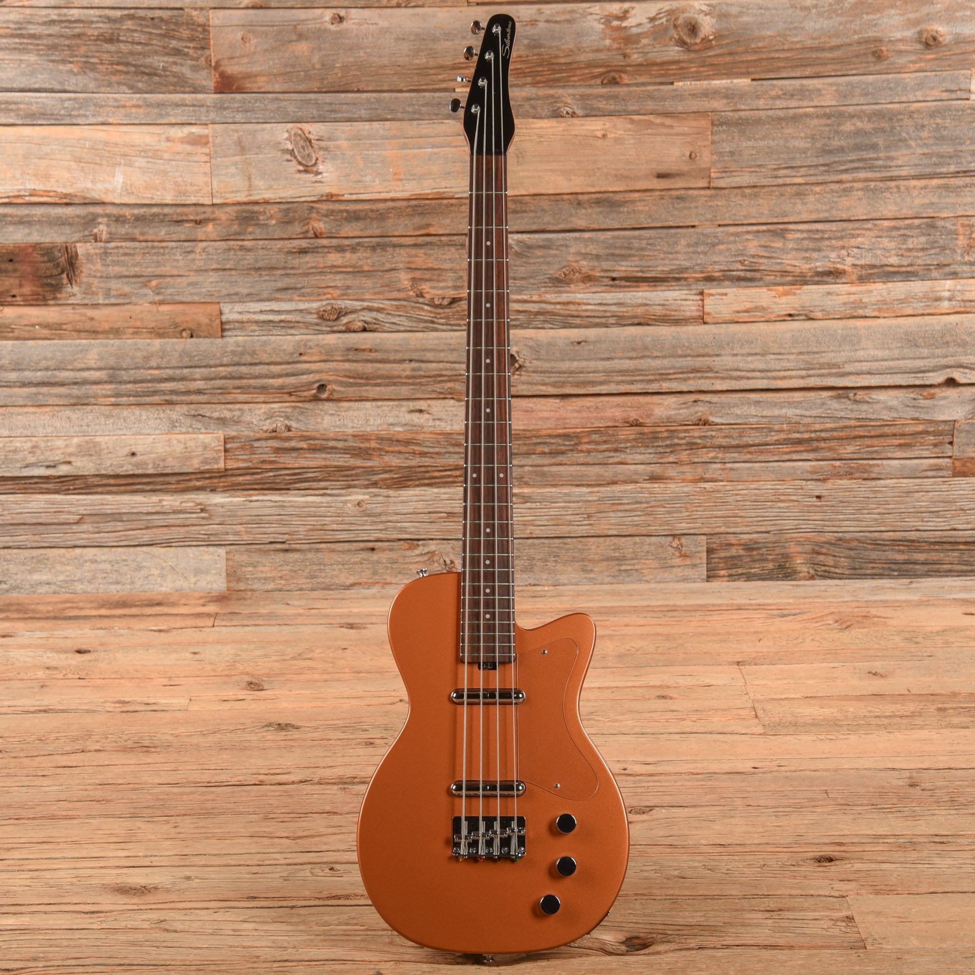 Silvertone 1444 Short Scale Bass Copper Metallic Bass Guitars / 4-String