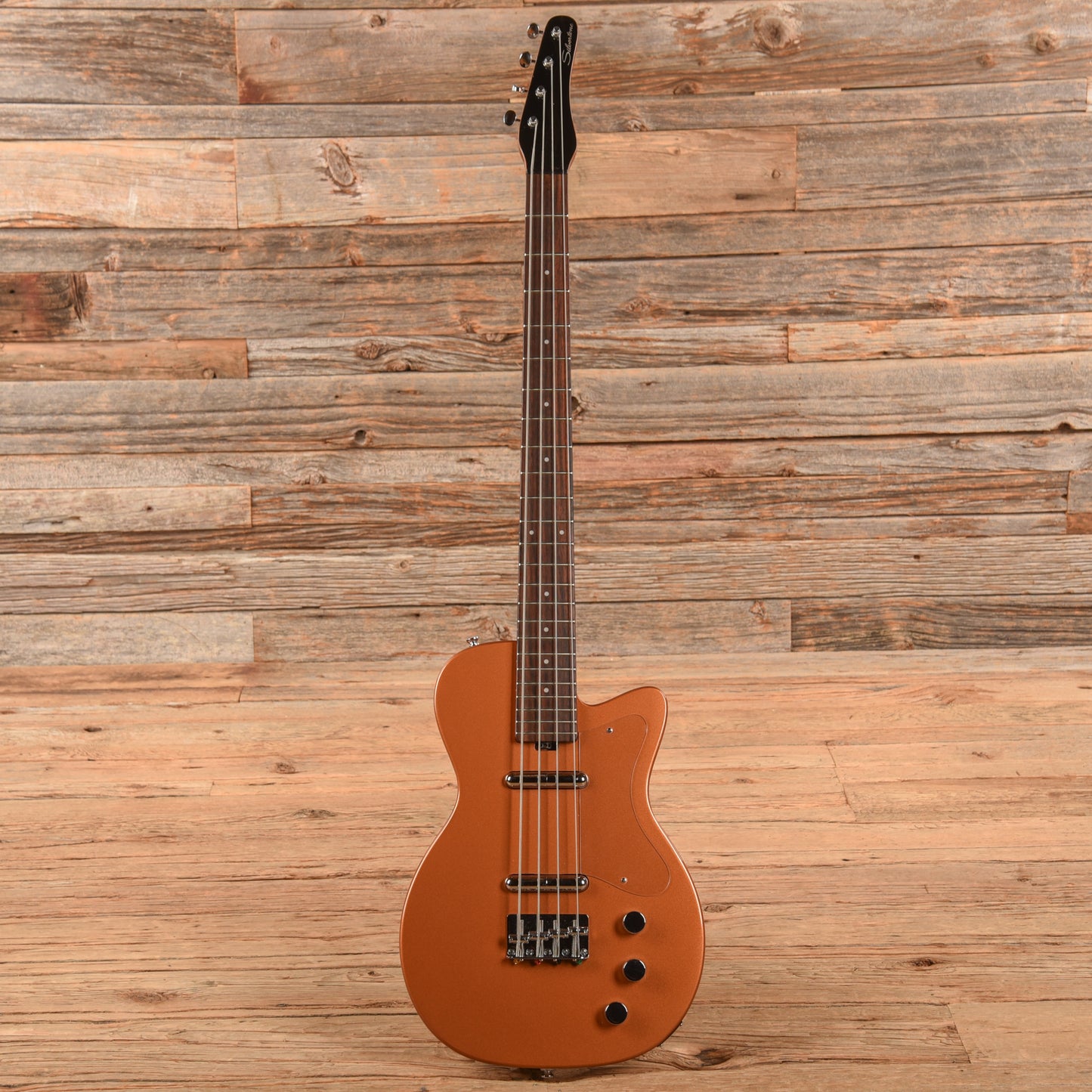 Silvertone 1444 Short Scale Bass Copper Metallic Bass Guitars / 4-String