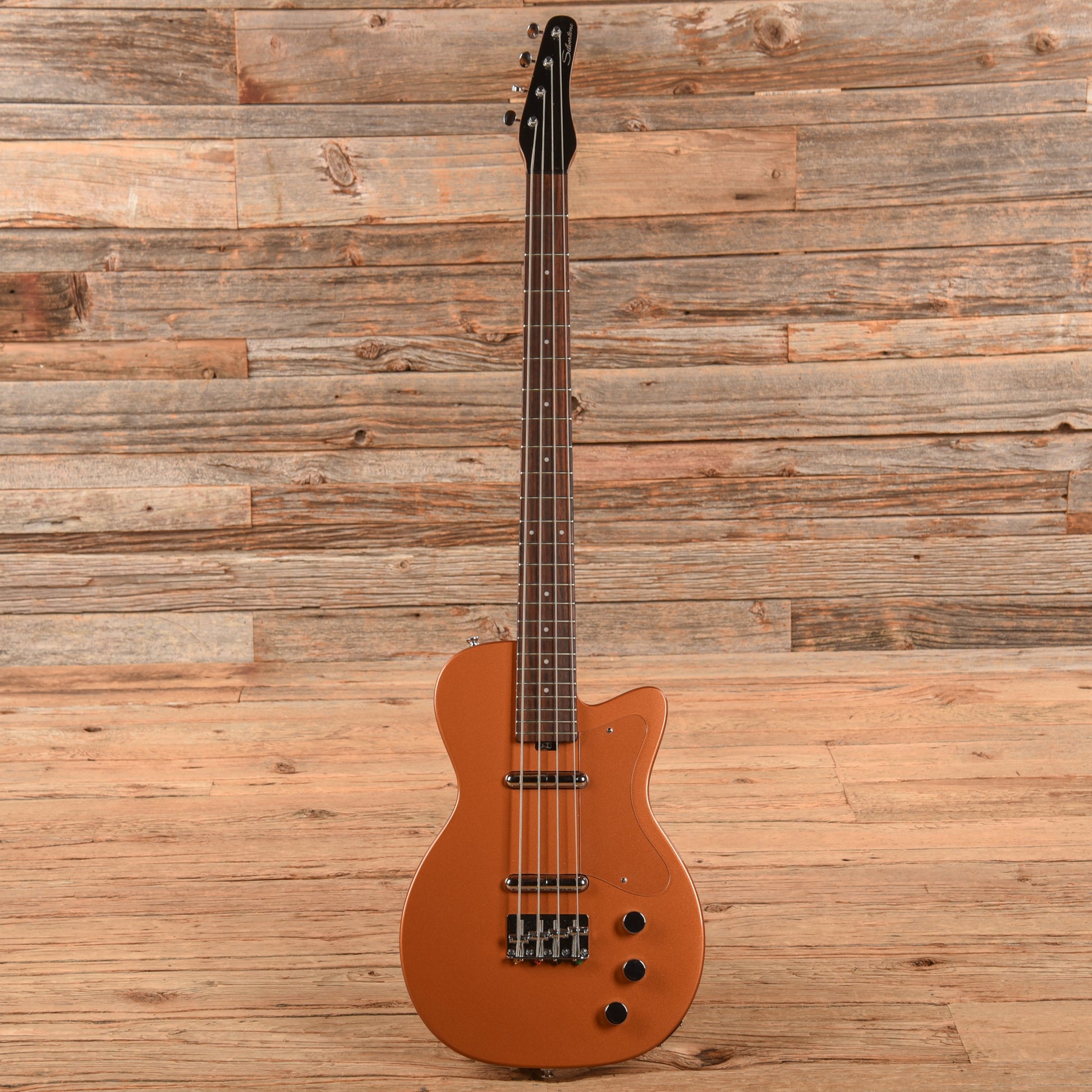Silvertone 1444 Short Scale Bass Copper Metallic Bass Guitars / 4-String