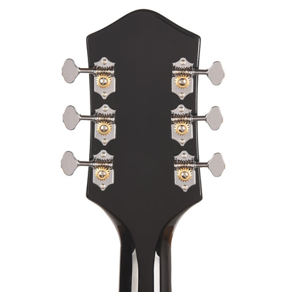 Silvertone 1446 TBK Single Cut Semi-Hollow Electric Guitar w/ Trapeze Tailpiece Gloss Black Electric Guitars / Semi-Hollow