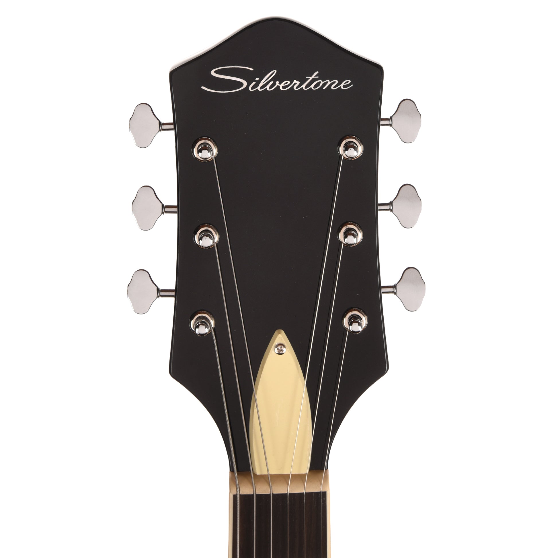 Silvertone 1446 TBK Single Cut Semi-Hollow Electric Guitar w/ Trapeze Tailpiece Gloss Black Electric Guitars / Semi-Hollow