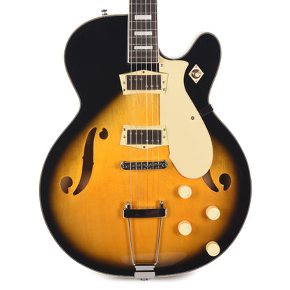 Silvertone 1446 TTSB Single Cut Semi-Hollow Electric Guitar w/ Trapeze Tailpiece Tobacco Sunburst Electric Guitars / Semi-Hollow
