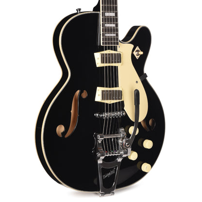 Silvertone 1446 VBK Single Cut Semi-Hollow Electric Guitar w/ Bigsby Vibrato Gloss Black Electric Guitars / Semi-Hollow
