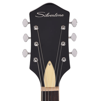 Silvertone 1446 VBK Single Cut Semi-Hollow Electric Guitar w/ Bigsby Vibrato Gloss Black Electric Guitars / Semi-Hollow