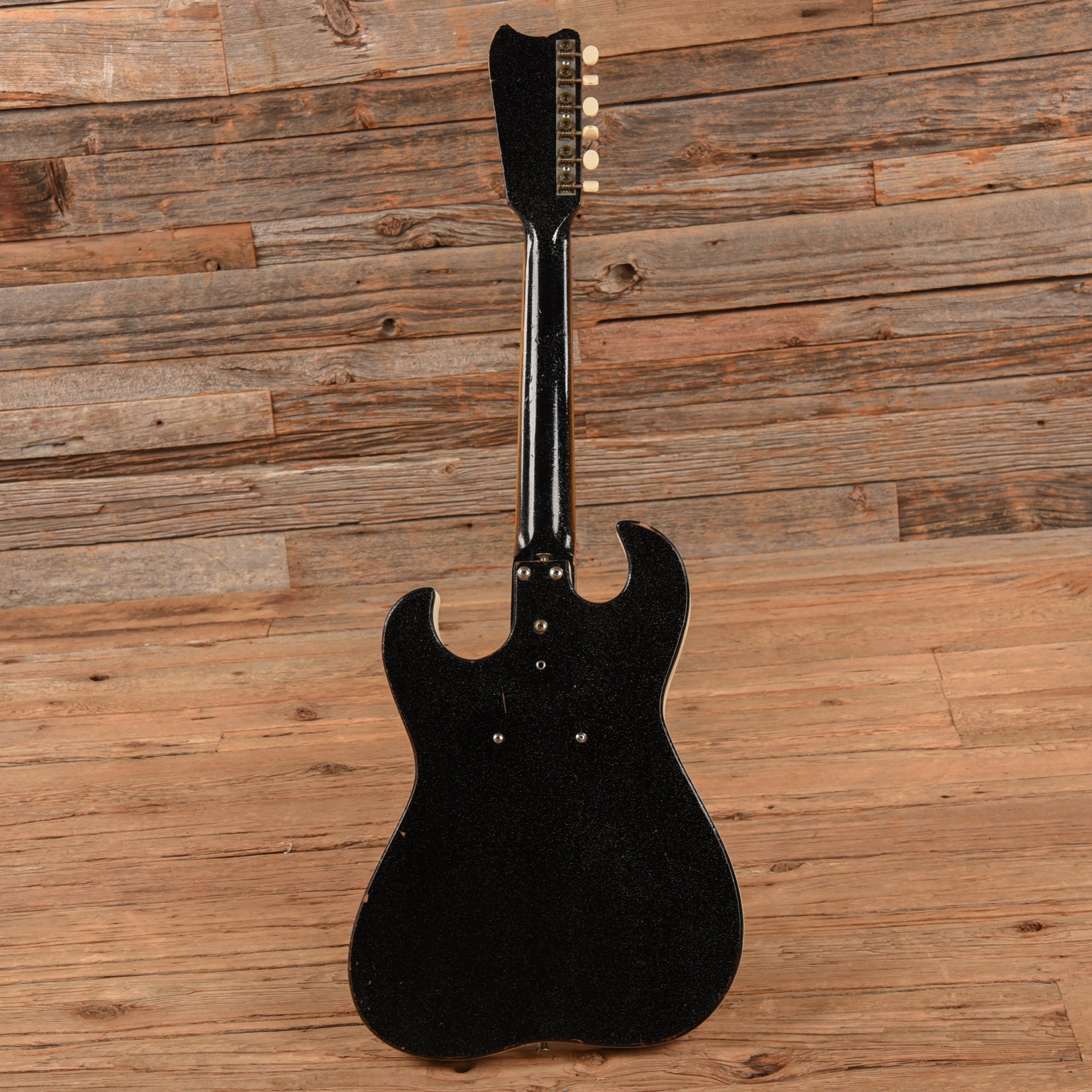 Silvertone 1448 w/ Amp in Case Black 1960s Electric Guitars / Semi-Hollow