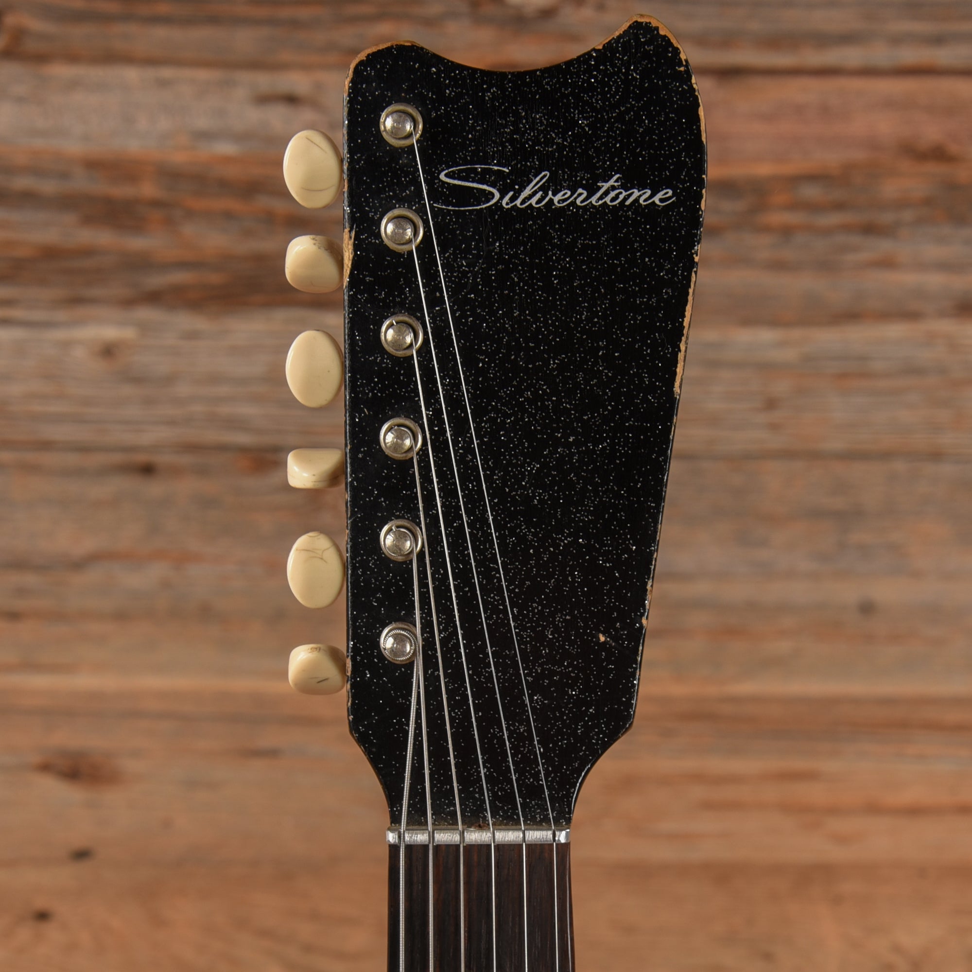 Silvertone 1448 w/ Amp in Case Black 1960s Electric Guitars / Semi-Hollow