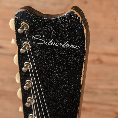 Silvertone 1448 w/ Amp in Case Black 1960s Electric Guitars / Semi-Hollow