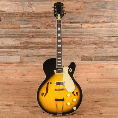 Silvertone 1446 TTSB Single Cut Semi-Hollow Electric Guitar w/ Trapeze Tailpiece Tobacco Sunburst Electric Guitars