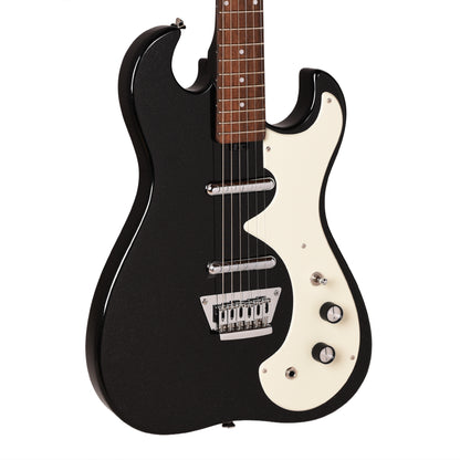 Silvertone 1449 BSF2 Offset Solid Body Electric Guitar Black Silver Flake Electric Guitars