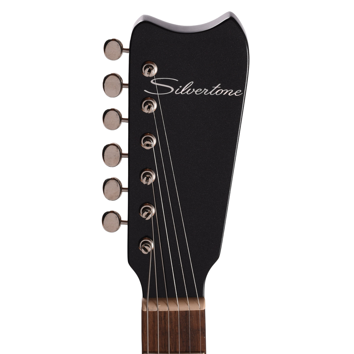 Silvertone 1449 BSF2 Offset Solid Body Electric Guitar Black Silver Flake Electric Guitars