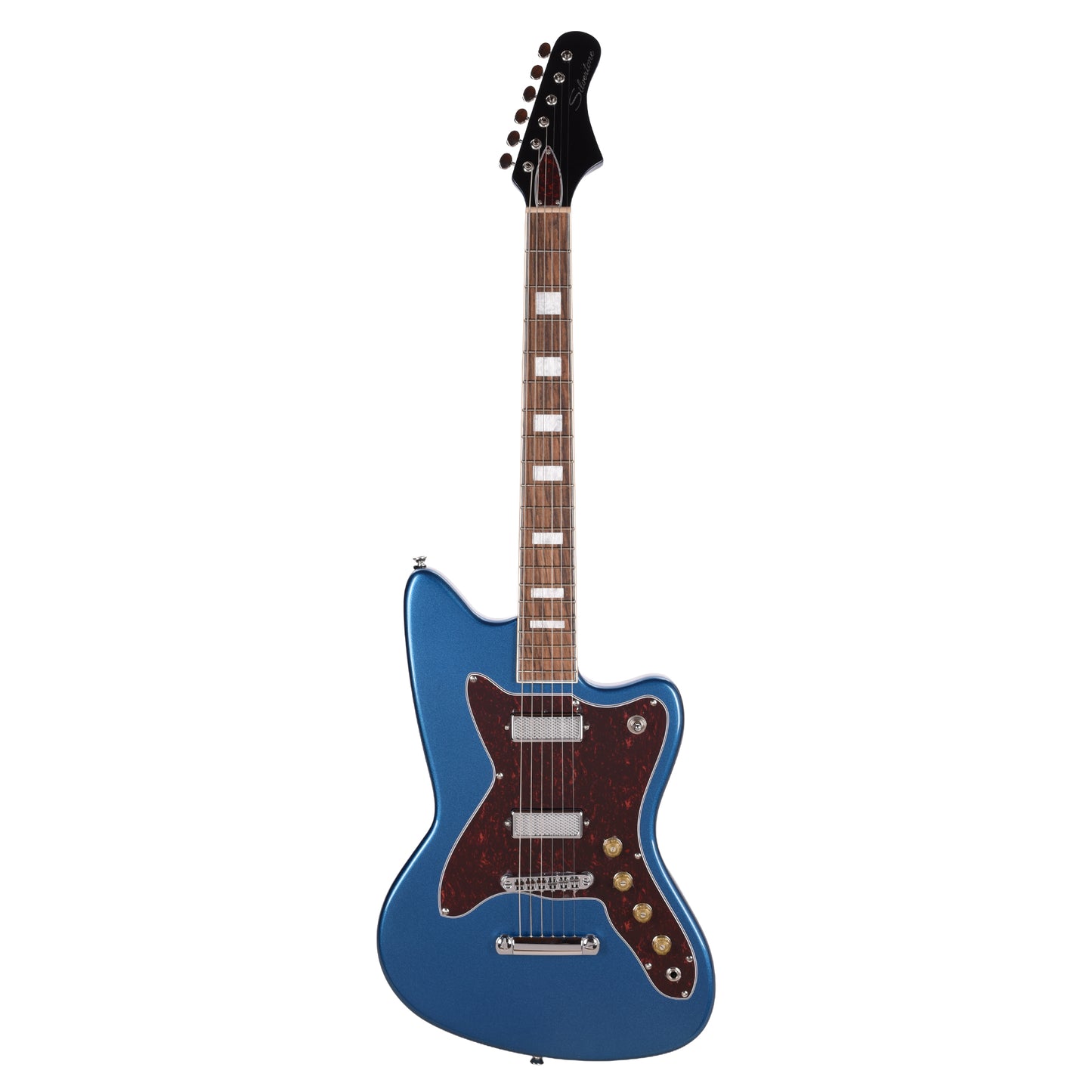 Silvertone 1478 SPBL Offset Solid Body Electric Guitar w/ Stop Tailpiece Pelham Blue Electric Guitars