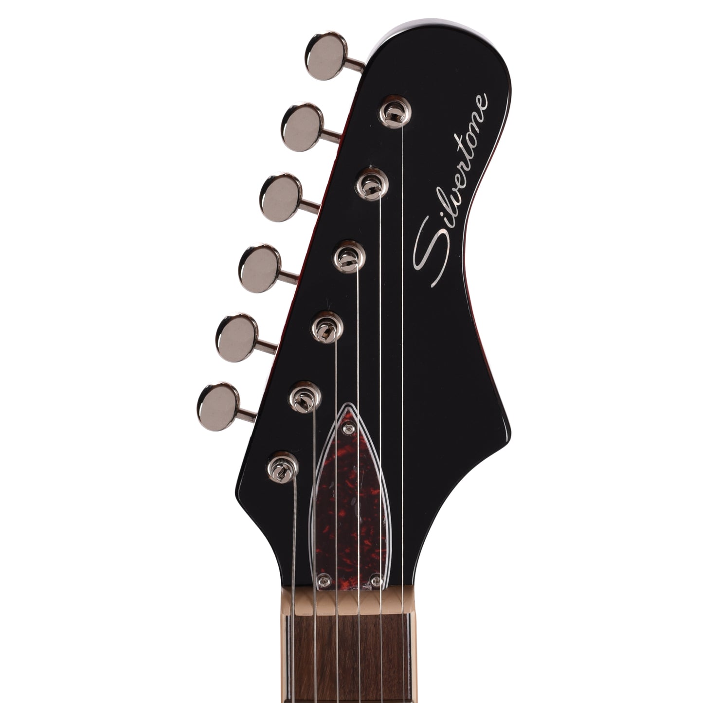 Silvertone 1478 VRSB Offset Solid Body Electric Guitar w/ Bigsby Vibrato Red Silver Flake Burst Electric Guitars