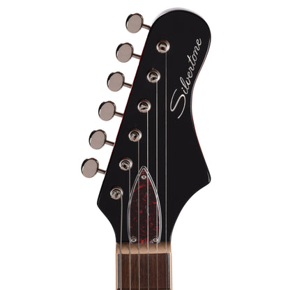 Silvertone 1478 VRSB Offset Solid Body Electric Guitar w/ Bigsby Vibrato Red Silver Flake Burst Electric Guitars