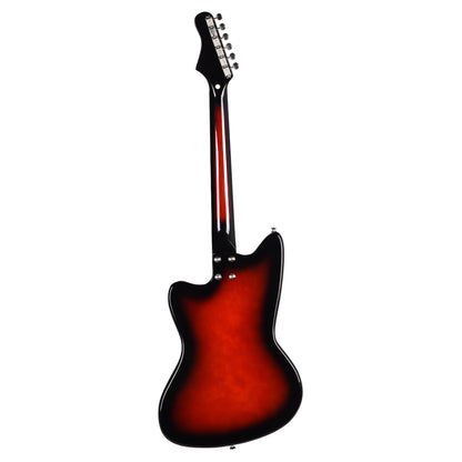 Silvertone 1478 VRSB Offset Solid Body Electric Guitar w/ Bigsby Vibrato Red Silver Flake Burst Electric Guitars