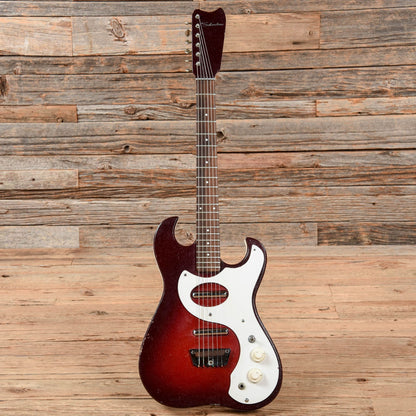 Silvertone 1457 w/ Amp in Case Red Burst 1965 Electric Guitars / Solid Body