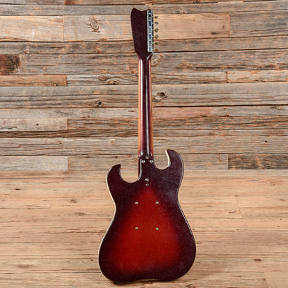 Silvertone 1457 w/ Amp in Case Red Burst 1965 Electric Guitars / Solid Body